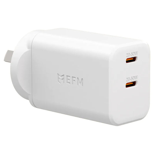 EFM ECO 50W Dual Port Wall Charger With GaN, Power Delivery and PPS