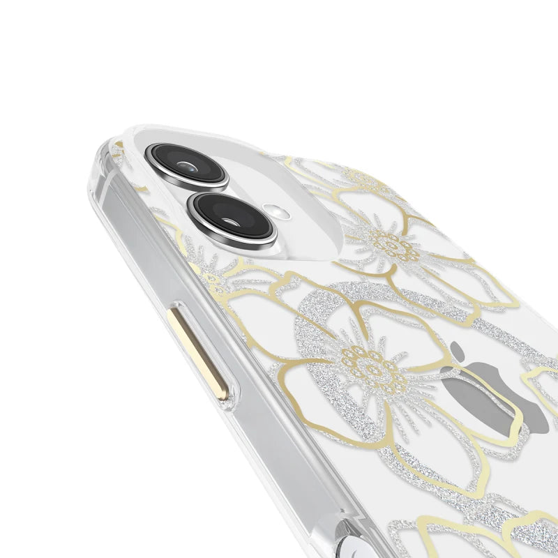 Case-Mate Floral Gems MagSafe Case For iPhone 16 - Gold