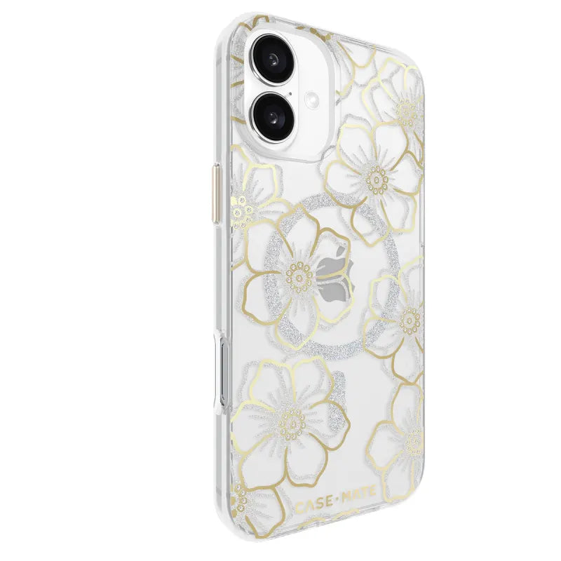 Case-Mate Floral Gems MagSafe Case For iPhone 16 Plus - Clear/ Gold