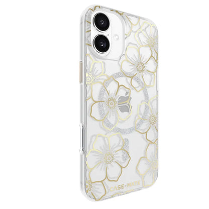 Case-Mate Floral Gems MagSafe Case For iPhone 16 Plus - Clear/ Gold