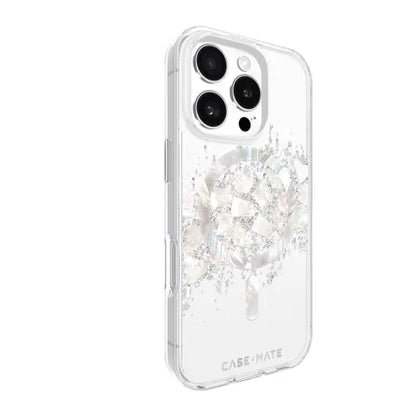 Case-Mate Karat MagSafe Case For iPhone 16 Pro - Touch of Pearl - Silver / Clear