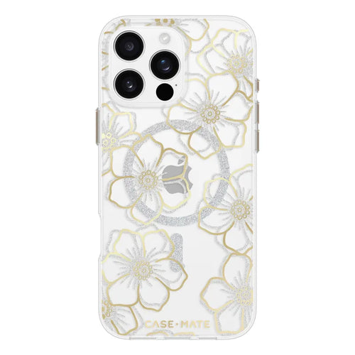 Case-Mate Floral Gems MagSafe Case For iPhone 16 Pro Max - Gold