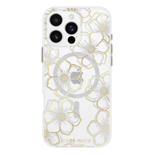 Case-Mate Floral Gems MagSafe Case For iPhone 16 Pro Max - Gold