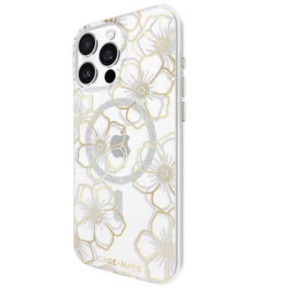 Case-Mate Floral Gems MagSafe Case For iPhone 16 Pro Max - Gold