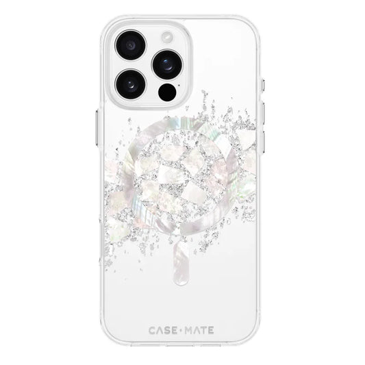 Case-Mate Karat MagSafe Case For iPhone 16 Pro Max - Touch of Pearl - Silver/ Clear