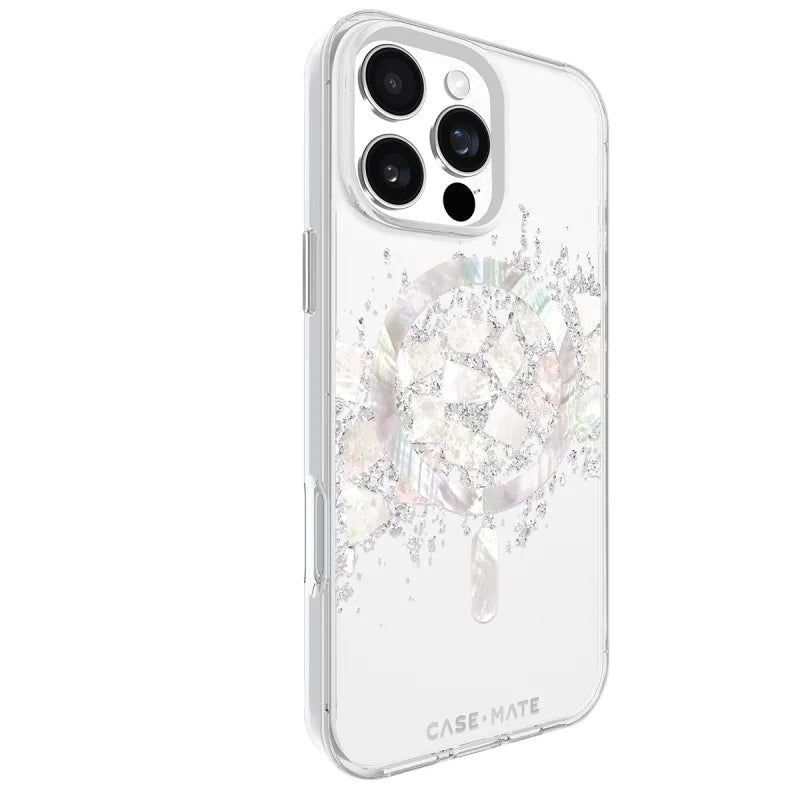Case-Mate Karat MagSafe Case For iPhone 16 Pro Max - Touch of Pearl - Silver/ Clear