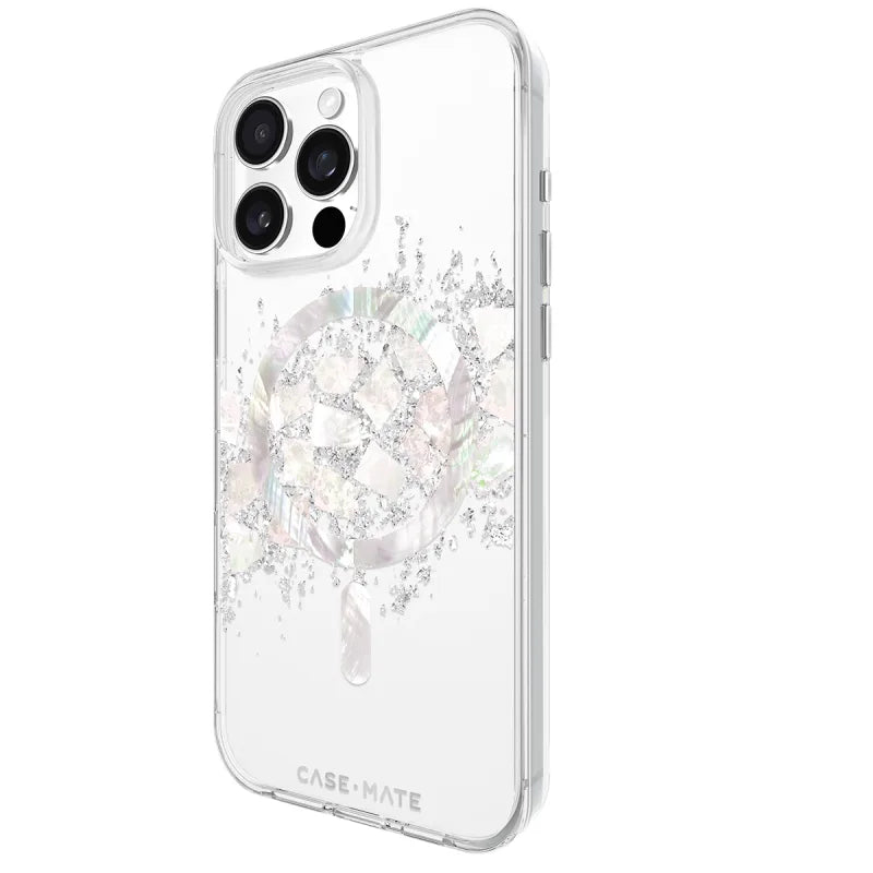 Case-Mate Karat MagSafe Case For iPhone 16 Pro Max - Touch of Pearl - Silver/ Clear