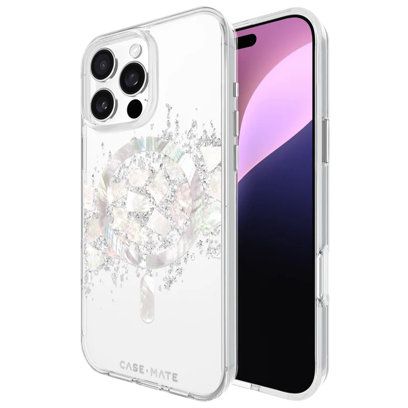Case-Mate Karat MagSafe Case For iPhone 16 Pro Max - Touch of Pearl - Silver/ Clear