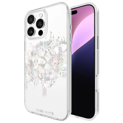 Case-Mate Karat MagSafe Case For iPhone 16 Pro Max - Touch of Pearl - Silver/ Clear
