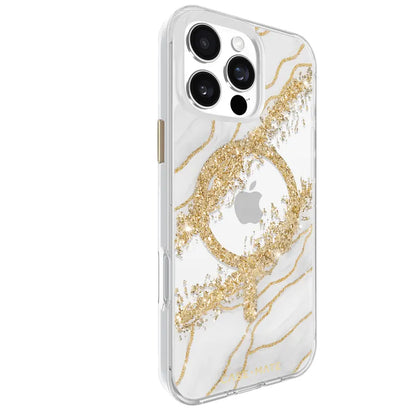 Case-Mate Karat MagSafe Case For iPhone 16 Pro Max - Granite - White / Gunmetal Grey