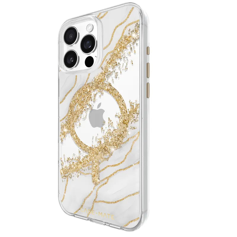Case-Mate Karat MagSafe Case For iPhone 16 Pro Max - Granite - White / Gunmetal Grey