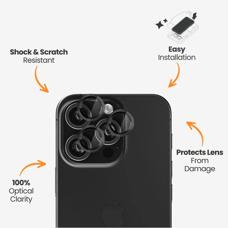 EFM Camera Lens Armour For iPhone 16 Pro / 16 Pro Max - Carbon
