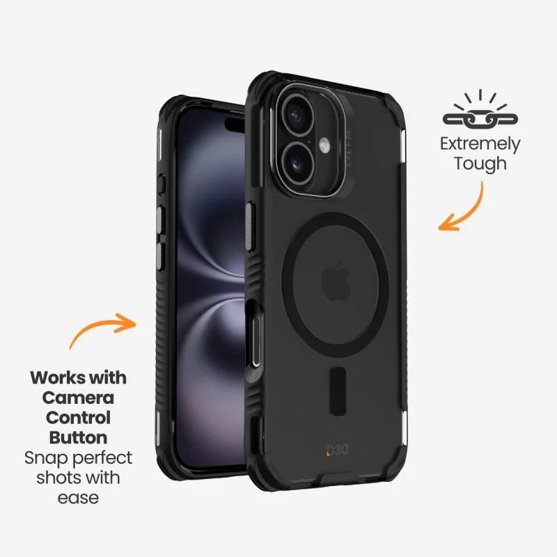 EFM Cayman Case with D3O Bio For iPhone 16 - Carbon