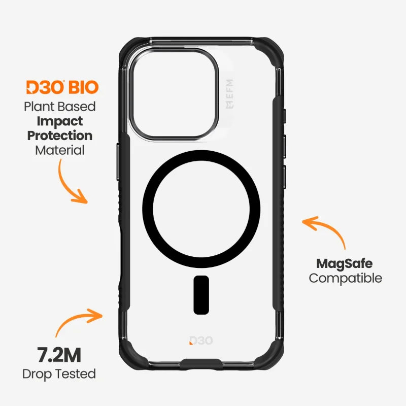 EFM Cayman Case with D3O Bio For iPhone 16 Pro Max - Carbon