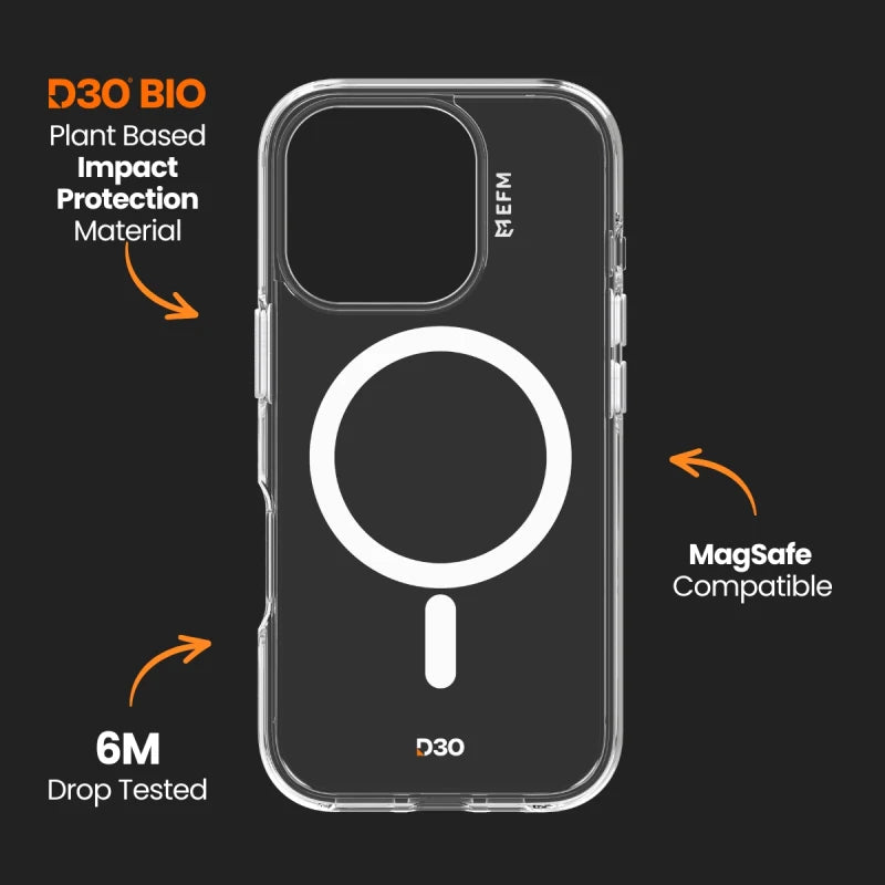 EFM Aspen Case with D3O Bio For iPhone 16 Pro - Clear
