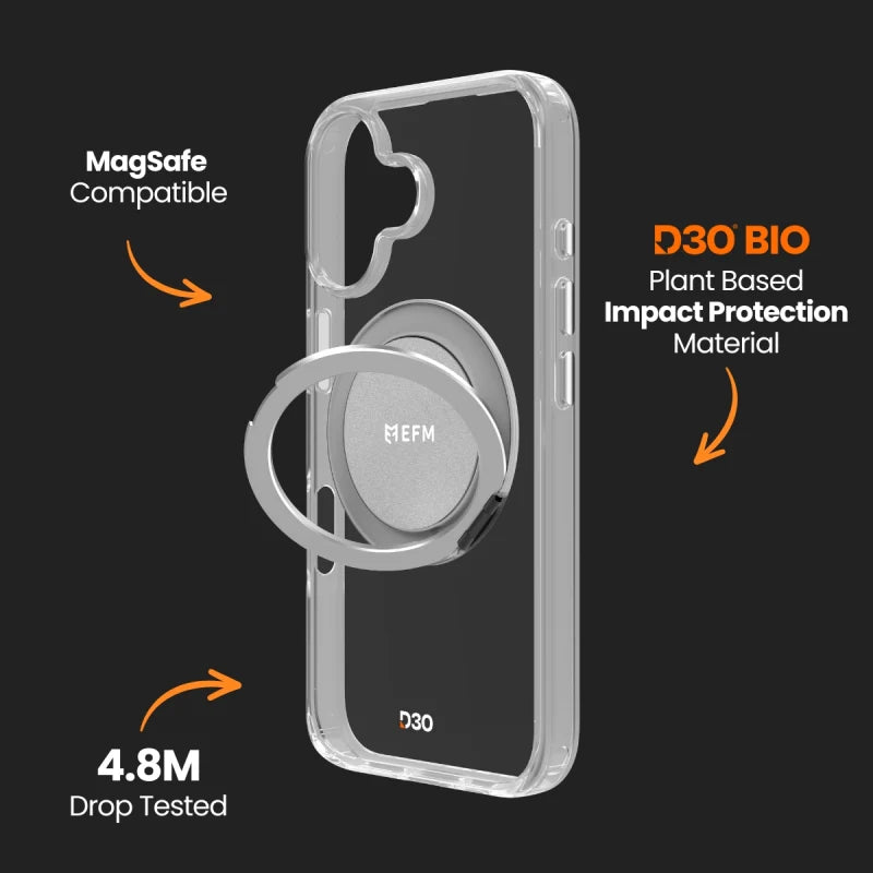 EFM Alta Case with D3O Bio For iPhone 16 - Clear