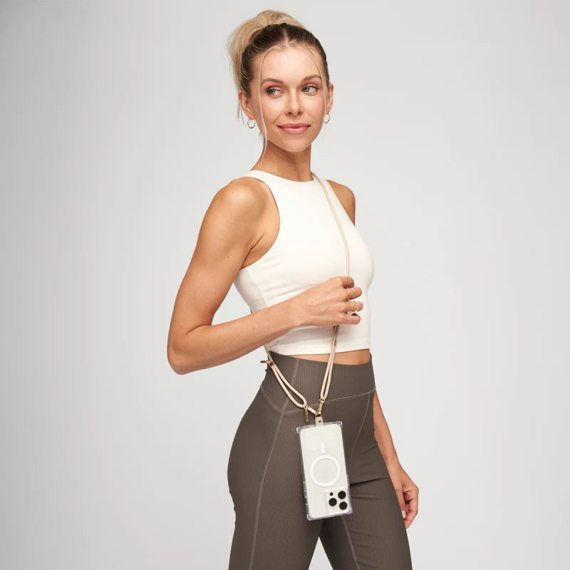 Case-Mate Phone Crossbody Taupe Rope - Dark Brown/Light Snake