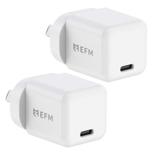 EFM ECO 20W GaN Wall Charger Twin Pack With Power Delivery and PPS