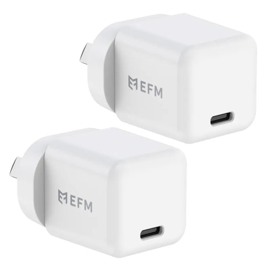 EFM ECO 20W GaN Wall Charger Twin Pack With Power Delivery and PPS