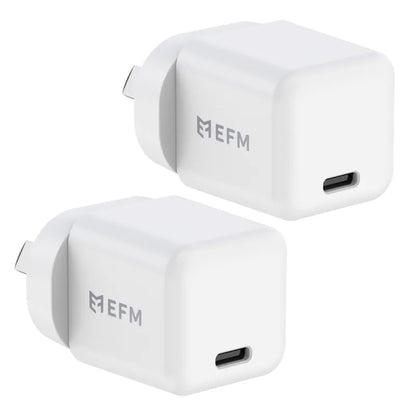EFM ECO 30W GaN Wall Charger Twin Pack With Power Delivery and PPS
