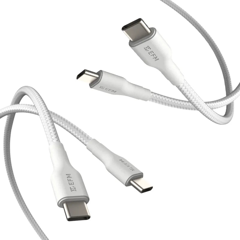 EFM USB-C Braided Cable Twin Pack - 2M With 60W Power Throughput