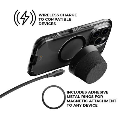 EFM Cloudbreak Mag Pro Bluetooth Speaker With MagSafe Compatibility and 10W Wireless Charging - Charcoal