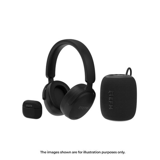 EFM Audio Essential Bundle With Bluetooth Speaker, Headphones and TWS Earbuds