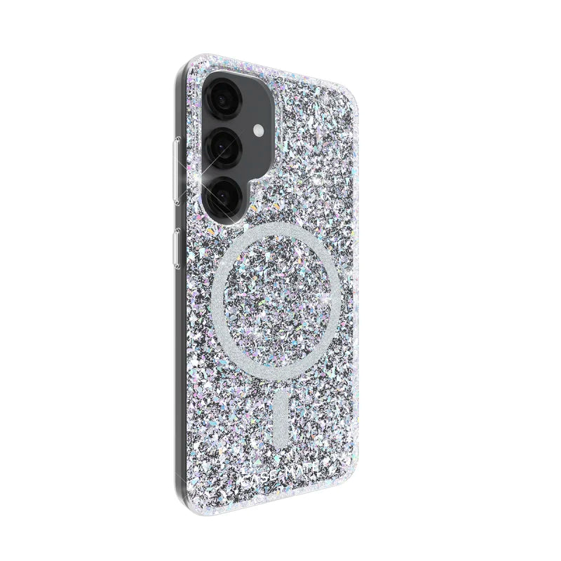 Case-Mate Twinkle Case For Samsung Galaxy S25 - Disco w/ Magnet - Silver / Clear