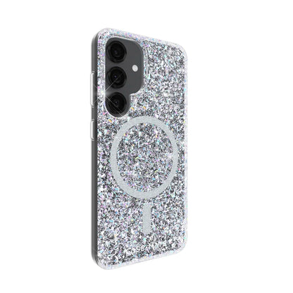 Case-Mate Twinkle Case For Samsung Galaxy S25 - Disco w/ Magnet - Silver / Clear