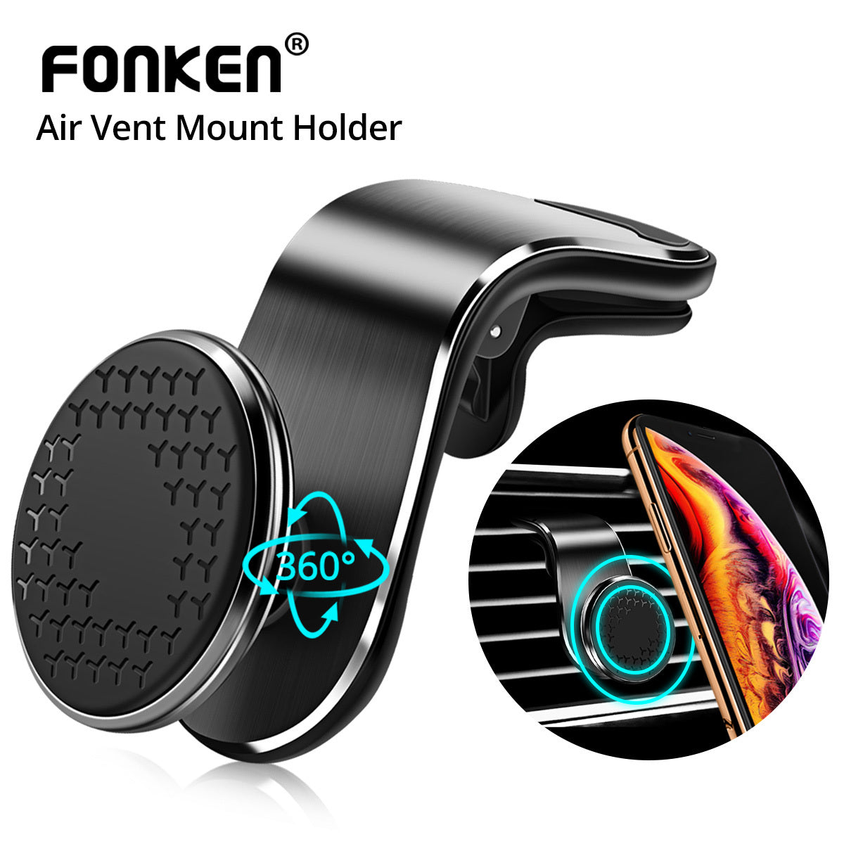 Magnetic Car Phone Holder Air Vent 360° Mount 