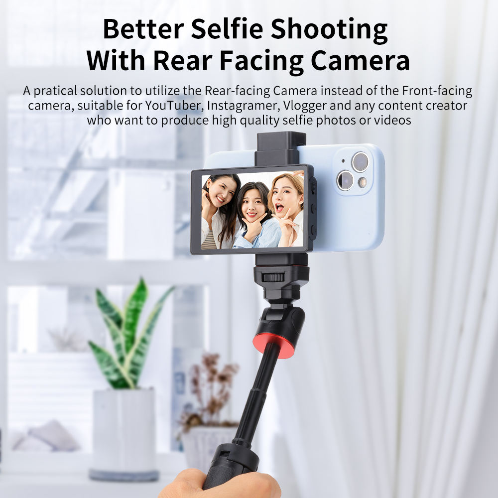 Phone Vlog Selfie Monitor Screen Clamp Mount Kit