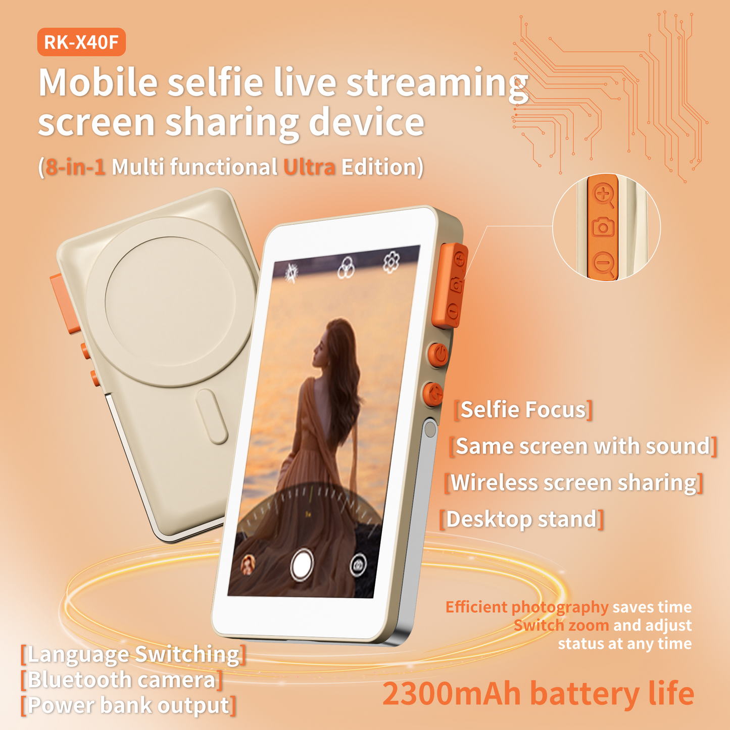 Phone Vlog Selfie Monitor Screen Clamp Mount Kit