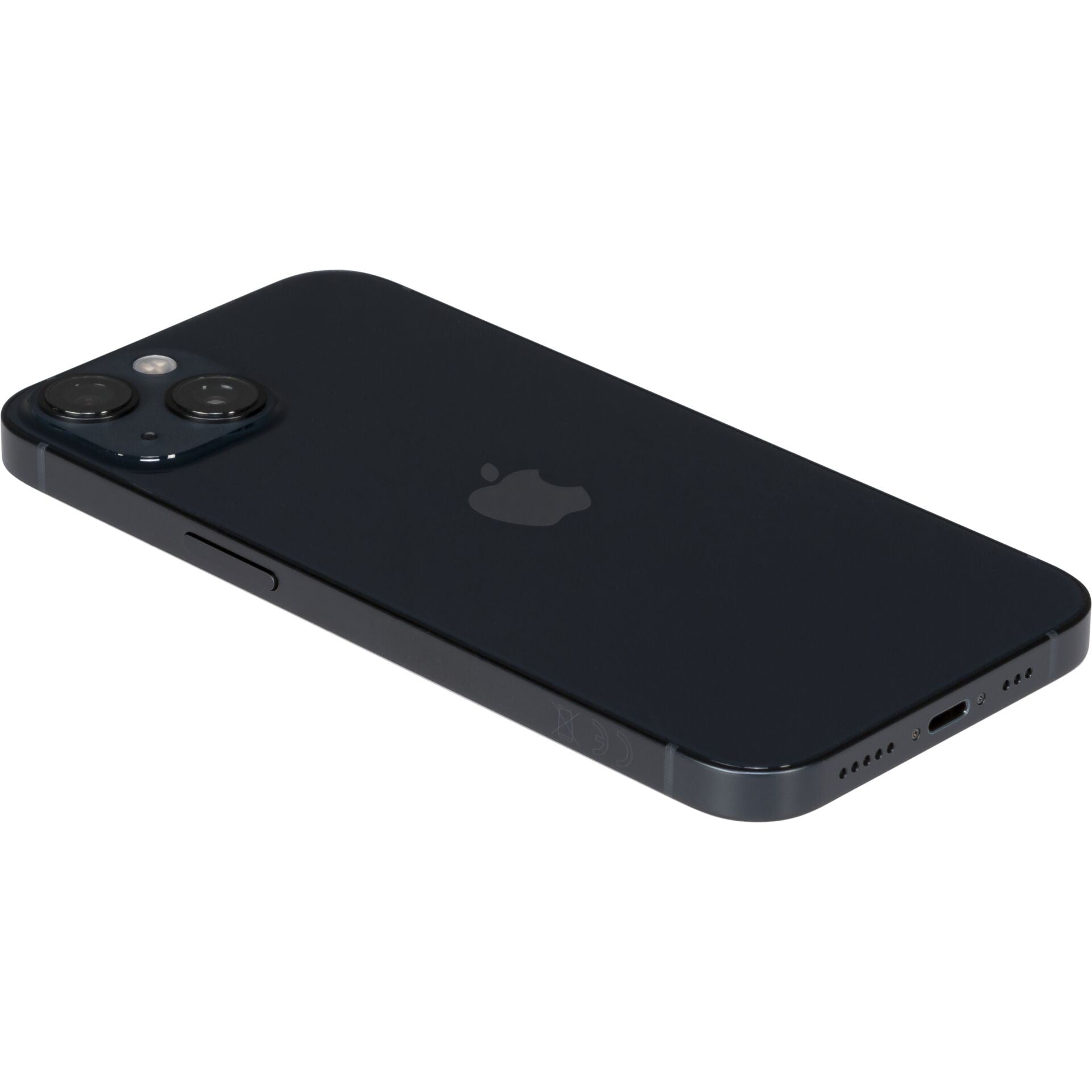 Black smartphone with Apple logo on a white background